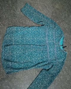 Floral Teal Long Sleeve Top