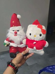 Cute Santa &amp; Hello Kitty Plush Toys