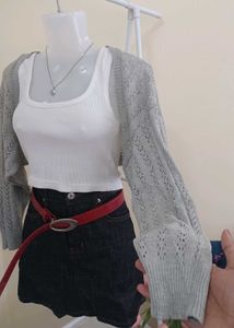 Grey Bolero Cardigan