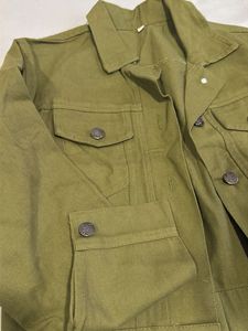Olive Green Cropped Denim Jacket