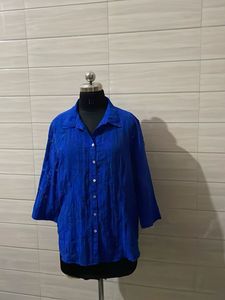 imported Vibrant Blue Button-Up Shirt