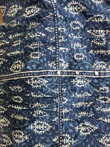 Siyahi Blue &amp; White Print Tunic