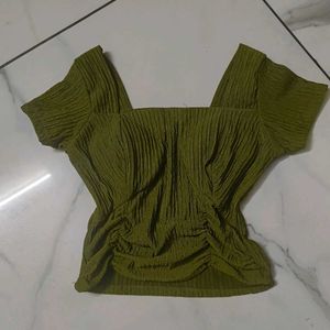 Chic Ruched padded Square Neck Top