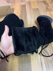Black Over The Knee Boots | Thigh High Heeled Boot