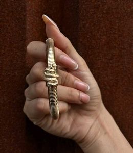 Unique Snake Charm Bangle Bracelet