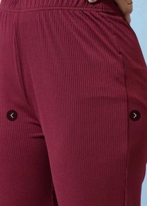 Burgundy Ribbed Knit Co-Ord Set