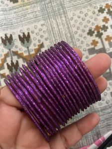 Sparkling Purple Bangles Set