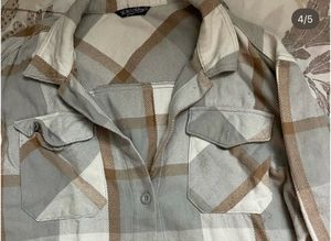 Oversized Plaid Button-Up Shirt