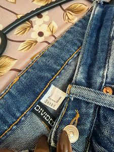 Washed Blue Denim H&amp;M Wide Leg Jeans
