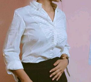 Chic White Button-Up Shirt