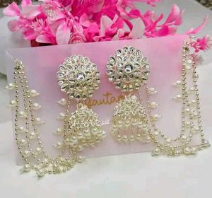 bahubali White stylish Jhumkas...
