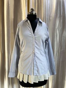 H&M pastel blue fitted button-down shirt