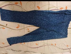 Blue Printed Cotton Salwar Suit