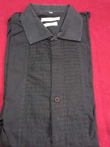 Stylish Black Shirt with front frill pattern