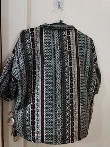 Bohemian Print Button-Up Shirt