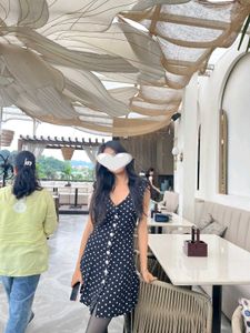 Chic Polka Dot Button-Up Dress