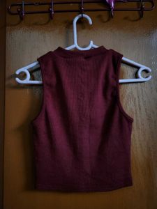 Maroon Ribbed Tank Top