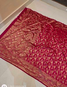 Stunning Pink Banarasi Silk Saree
