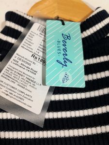 Navy Blue and White Top ( Women's)