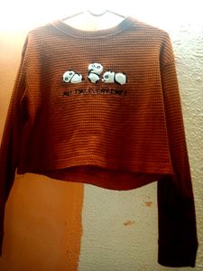 Crop Top With Qute Deddy Print