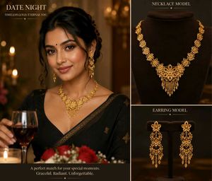 Exquisite Gold Necklace & Earring Set