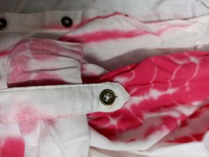 women white and pink tye &amp; dyed casual shirt