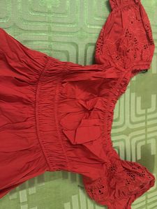Chic Off-Shoulder Red Midi Dress