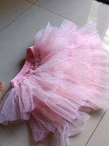 Chic Pink Tulle Layered Skirt