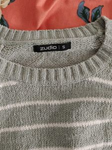 Striped Knit Pullover Sweater