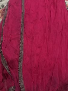 Embroidered Brown Twill organza suit