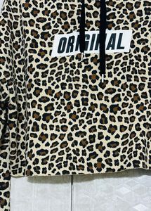 H&amp;M Leopard Print Sweatshirt With Hoodie