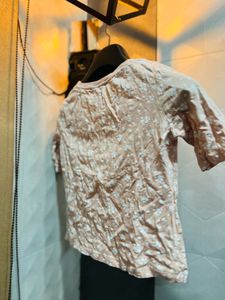 Cute Floral Print Peach Top