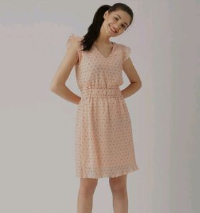 Pink Polka Dot Ruffle Dress
