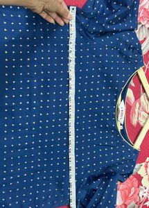 Elegant Blue Kurta with Gold Print