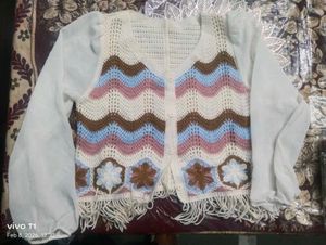 Handmade Crochet Vest with Fringe