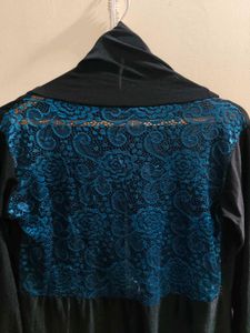 Elegant Black Shrug with Lace Details