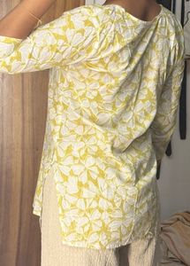 Stylish Yellow Floral Tunic kurti
