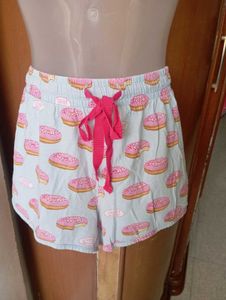 Cute Donut Print Pajama Shorts