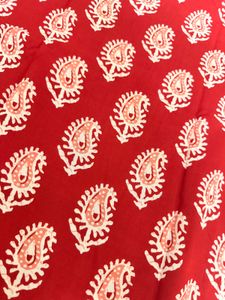 Red Paisley Print Kurta