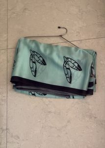 Satin Light Green Saree with Leaf Print