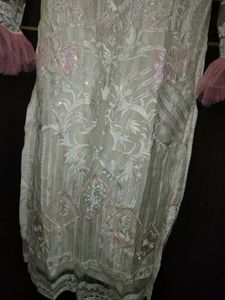Elegant White &amp; Pink Embroidered Kurta Set