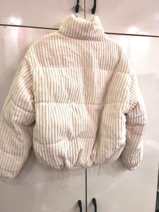 Cream Corduroy Puffer Jacket