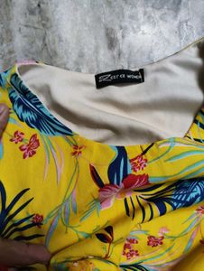 Yellow Floral Print Dress
