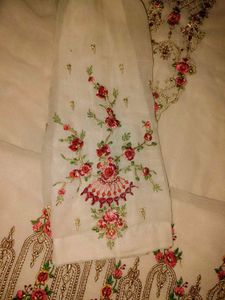 Embroidered Cream salwar kameez