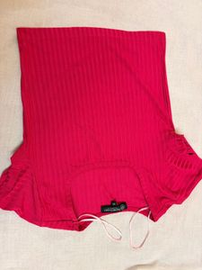 Ribbed Pink Crop Top