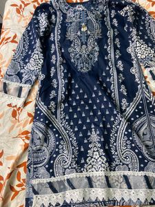 Elegant Navy Blue Printed Kurta