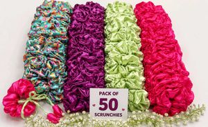 Set of 50 Satin Scrunchies