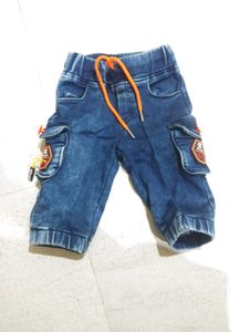 Baby Girl And Boy Denim Cargo Pants