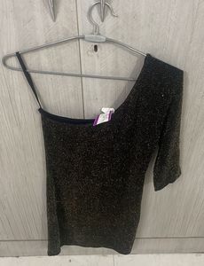 Sparkly One-Shoulder Top
