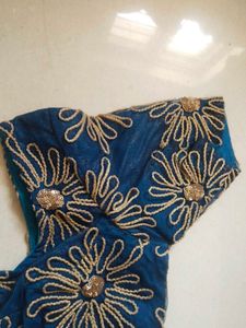 Blue Embroidered Blouse